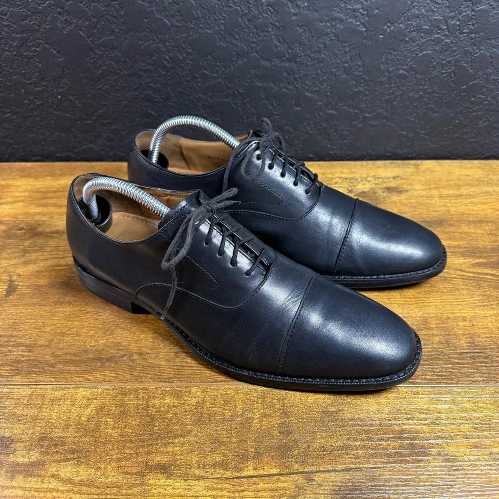 Cole Haan Harrison Grand C21646 Black Leather Cap Toe Oxford Mens 8.5‎ M